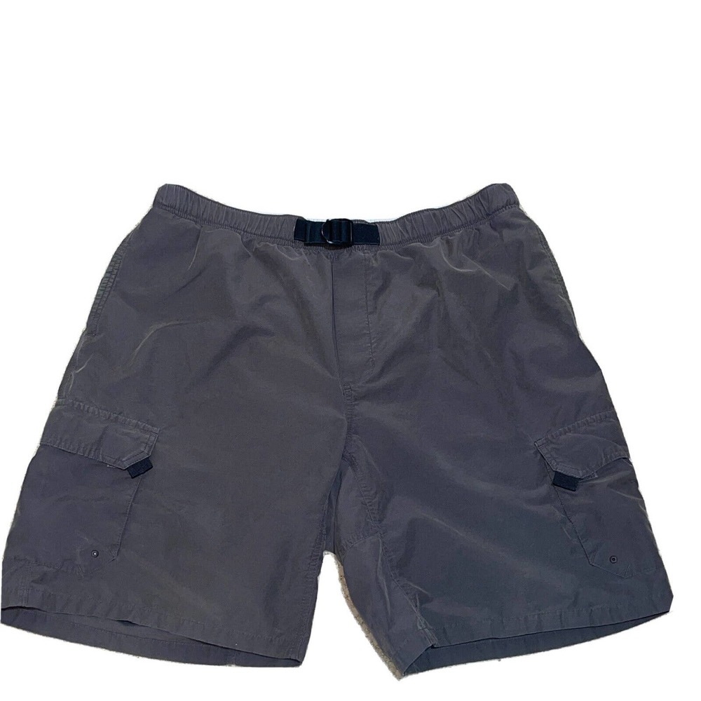 COLUMBIA Men’s L Cargo Shorts Swim Dark Brown Cotton Nylon Mesh Brief